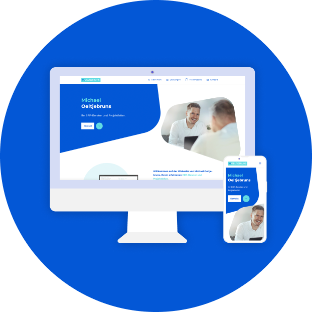Darstellung der Website Michael Oeltjebruns, ERP-Berater