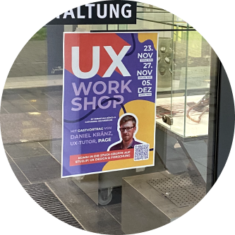 Foto des UX-Workshop-Plakats